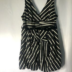 🍂 Missphit Black White Stripe Bubble Dress 1X